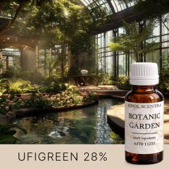 Oczko wodne z fontanną w tropikalnym ogrodzie.