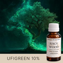 Zielone drzewo z eteryczną poświatą na ciemnym tle.