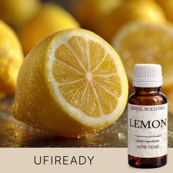 Grupa cytryn leży na drewnianym stole, tworząc świeży i kolorowy akcent.