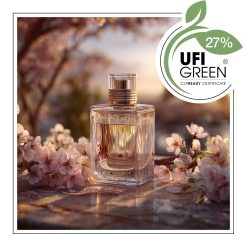 Woda perfumowana z kwiatem wiśni o zachodzie.