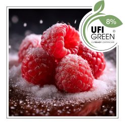 Soczyste, czerwone maliny oprószone cukrem, ustawione na ciemnym tle - AF70 4050