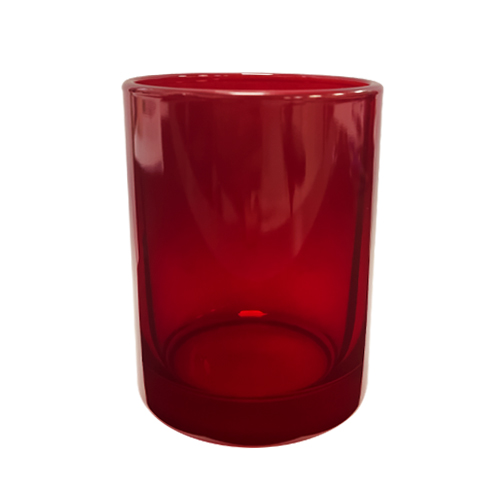 K10 036 czerwony błysk transparent - pojemnik szklany