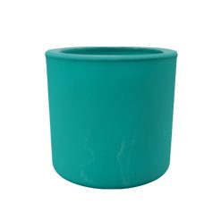 Pojemnik szklany K10 007 w kolorze turkusowym z rysami