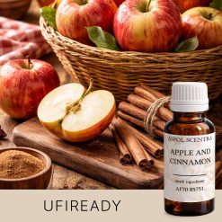 Świeże jabłka i laski cynamonu na drewnianym stole