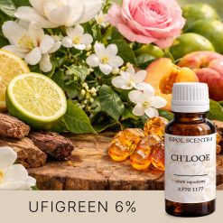 Kwiaty, cytrusy, brzoskwinia i bursztyn na drewnie