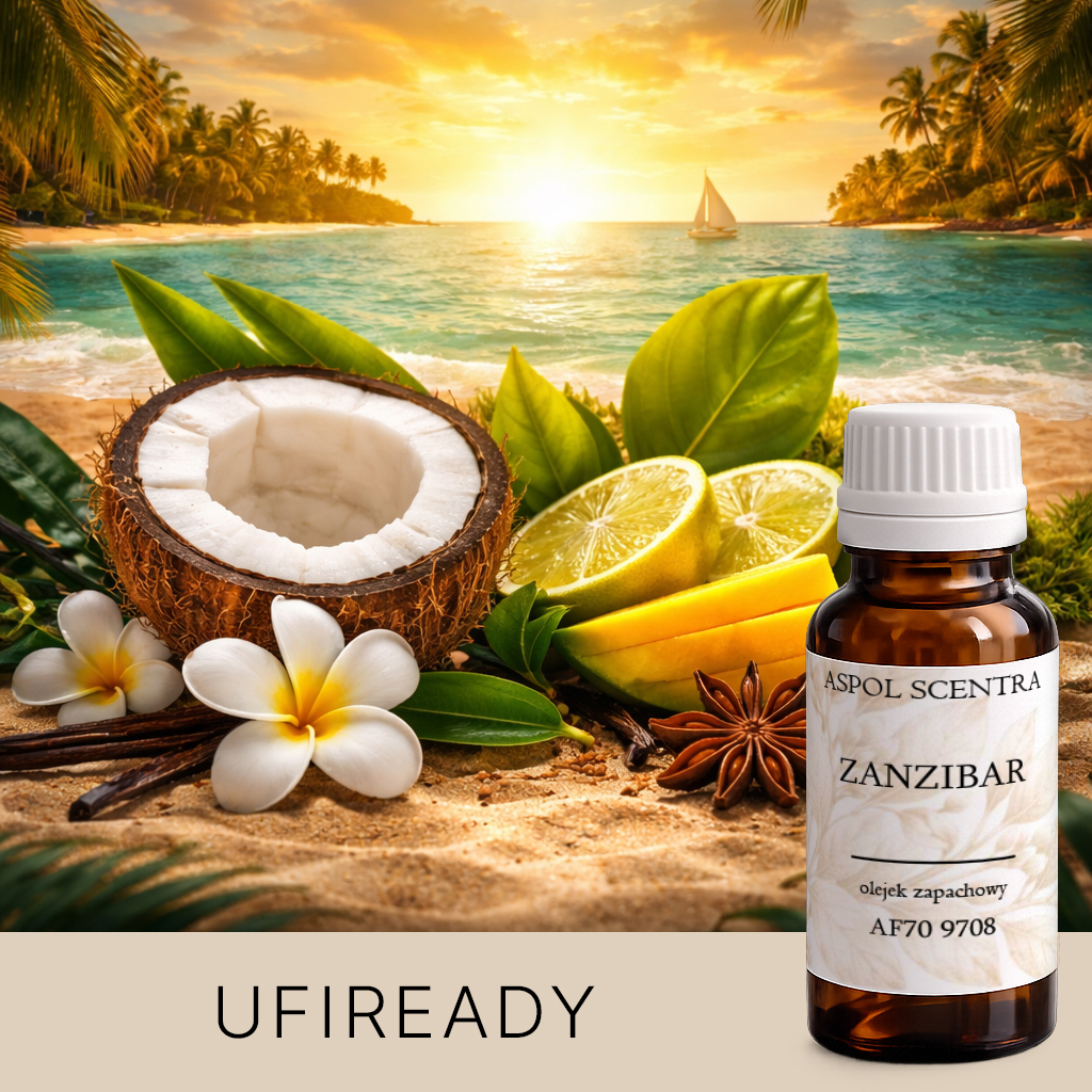 Kokos, limonka i kwiaty na tropikalnej plaży o zachodzie słońca