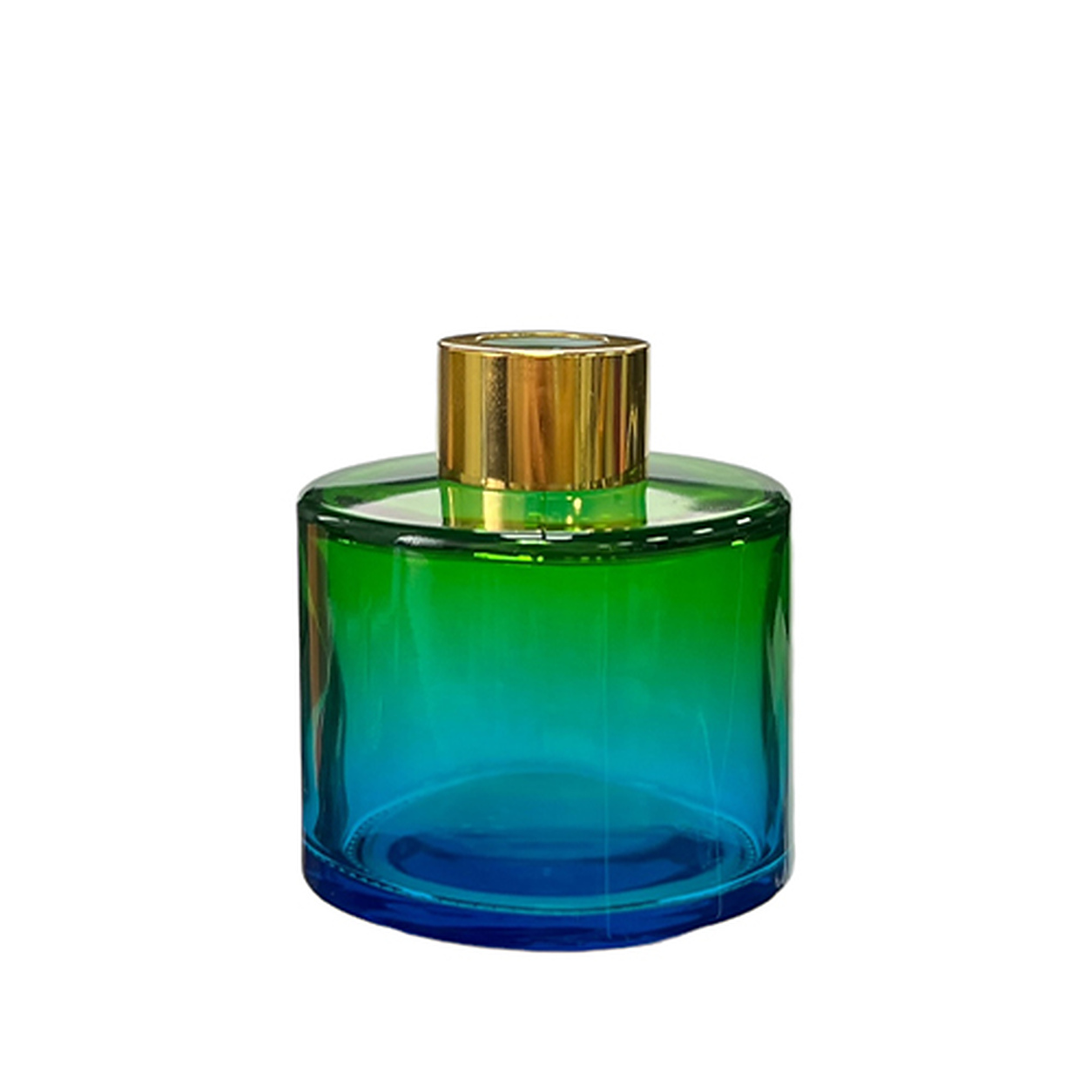Dyfuzor zapachowy okrągły Zielony Turkus OMBRE 100 ml – gold – szkło do dyfuzora, widok produktu