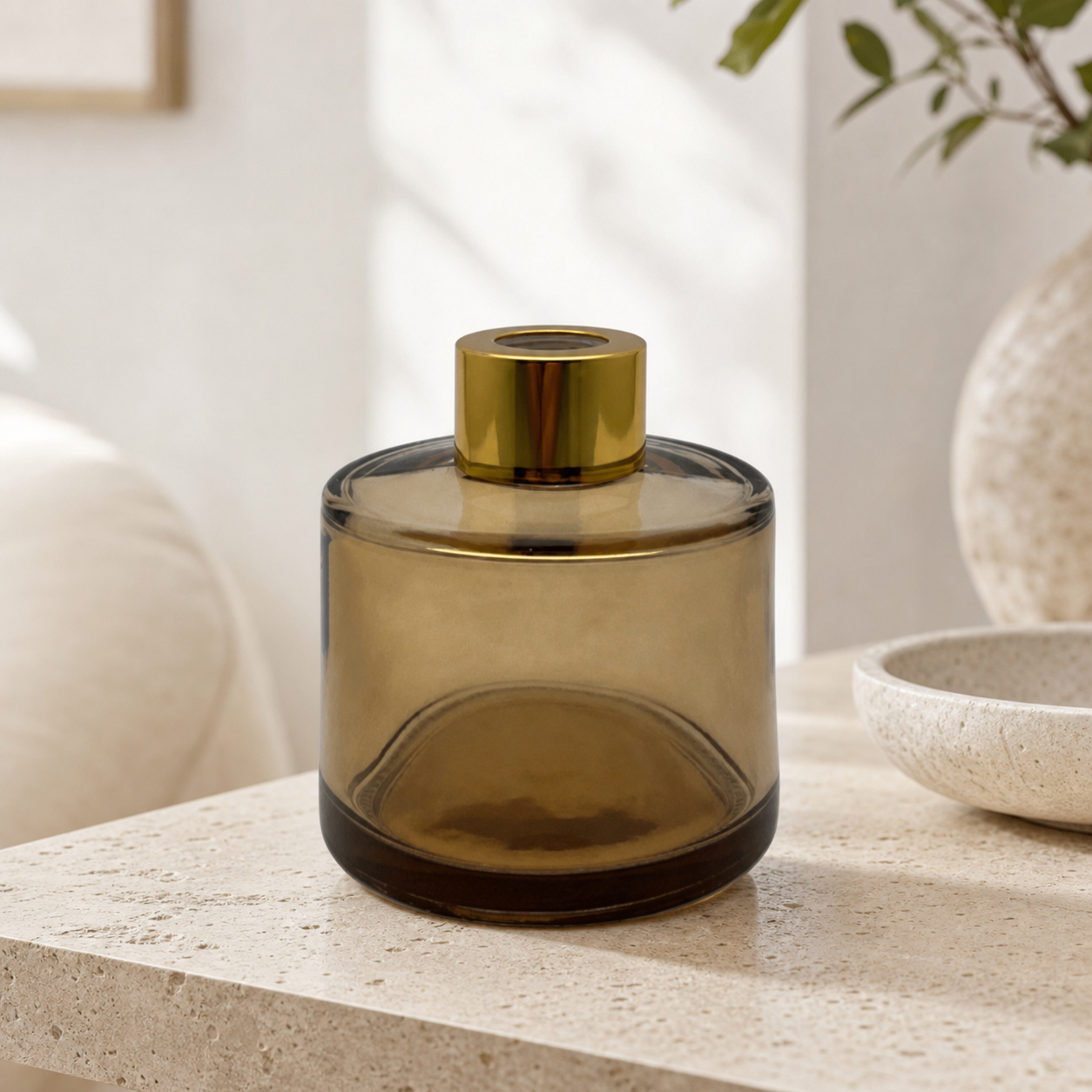 Dyfuzor zapachowy okrągły brązowy transparent 100 ml – gold – zdjęcie produktu