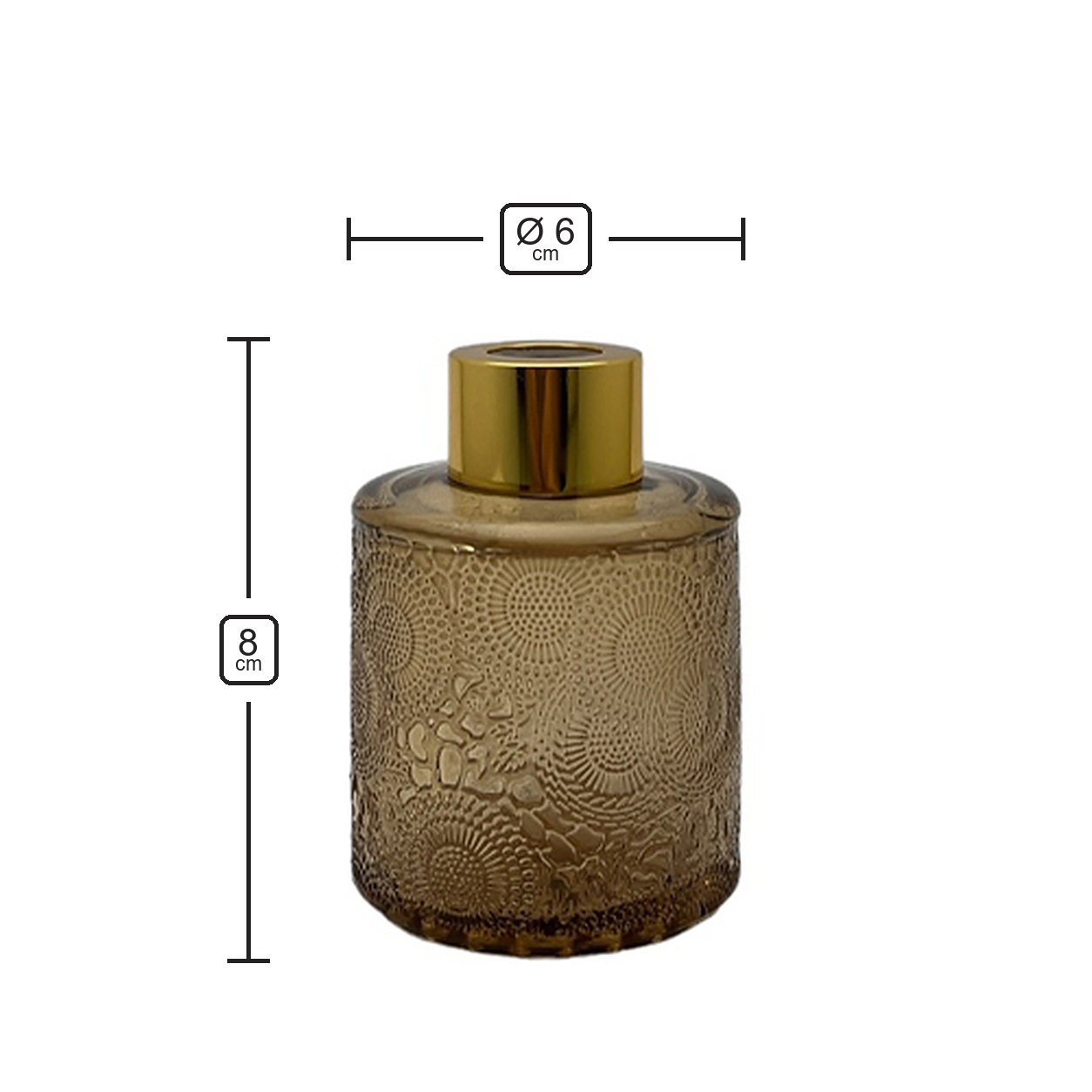Dyfuzor zapachowy z wzorem brązowy transparent 100 ml - gold – wymiary produktu