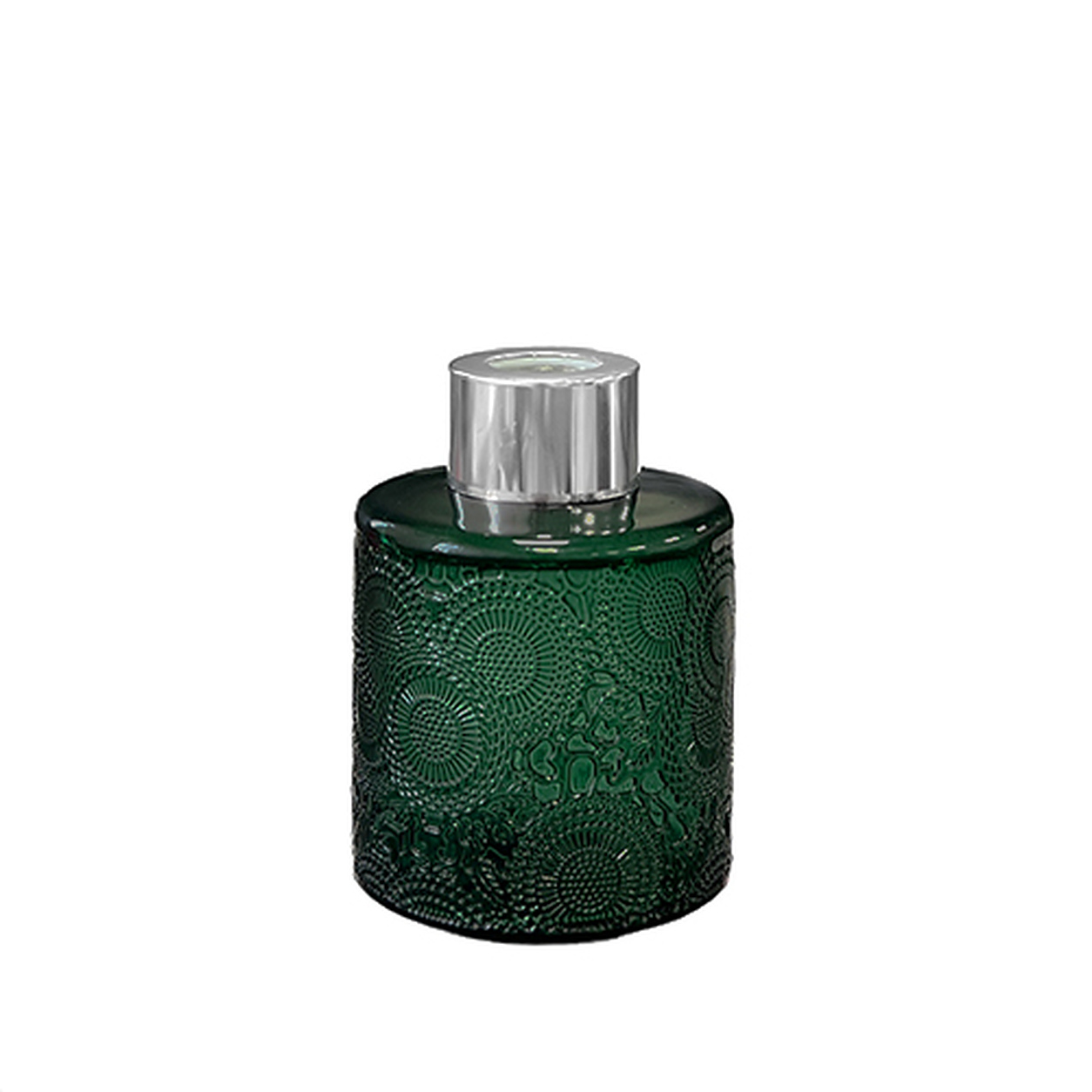 Dyfuzor zapachowy okrągły z wzorem zielony błysk 100 ml – silver – szkło do dyfuzora, widok produktu