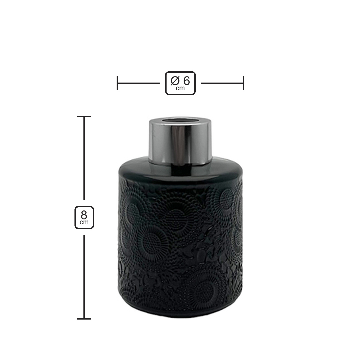 Dyfuzor zapachowy z wzorem czarny błysk 100 ml - silver – wymiary produktu