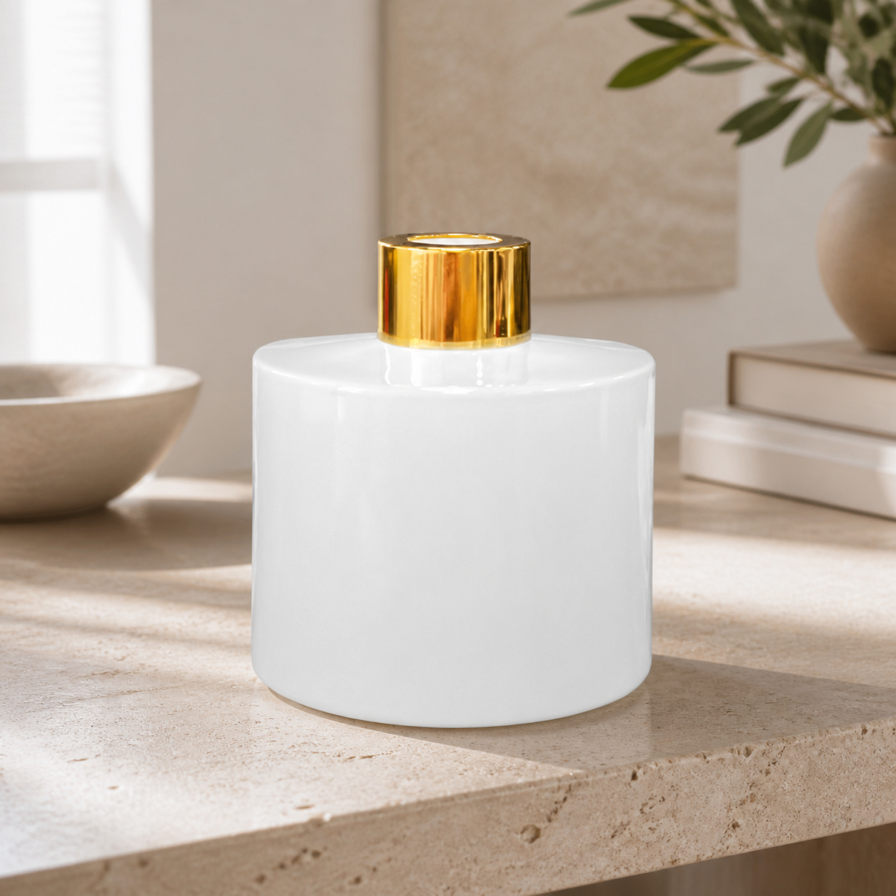 Dyfuzor zapachowy okrągły Biały błysk 150 ml – gold – zdjęcie produktu