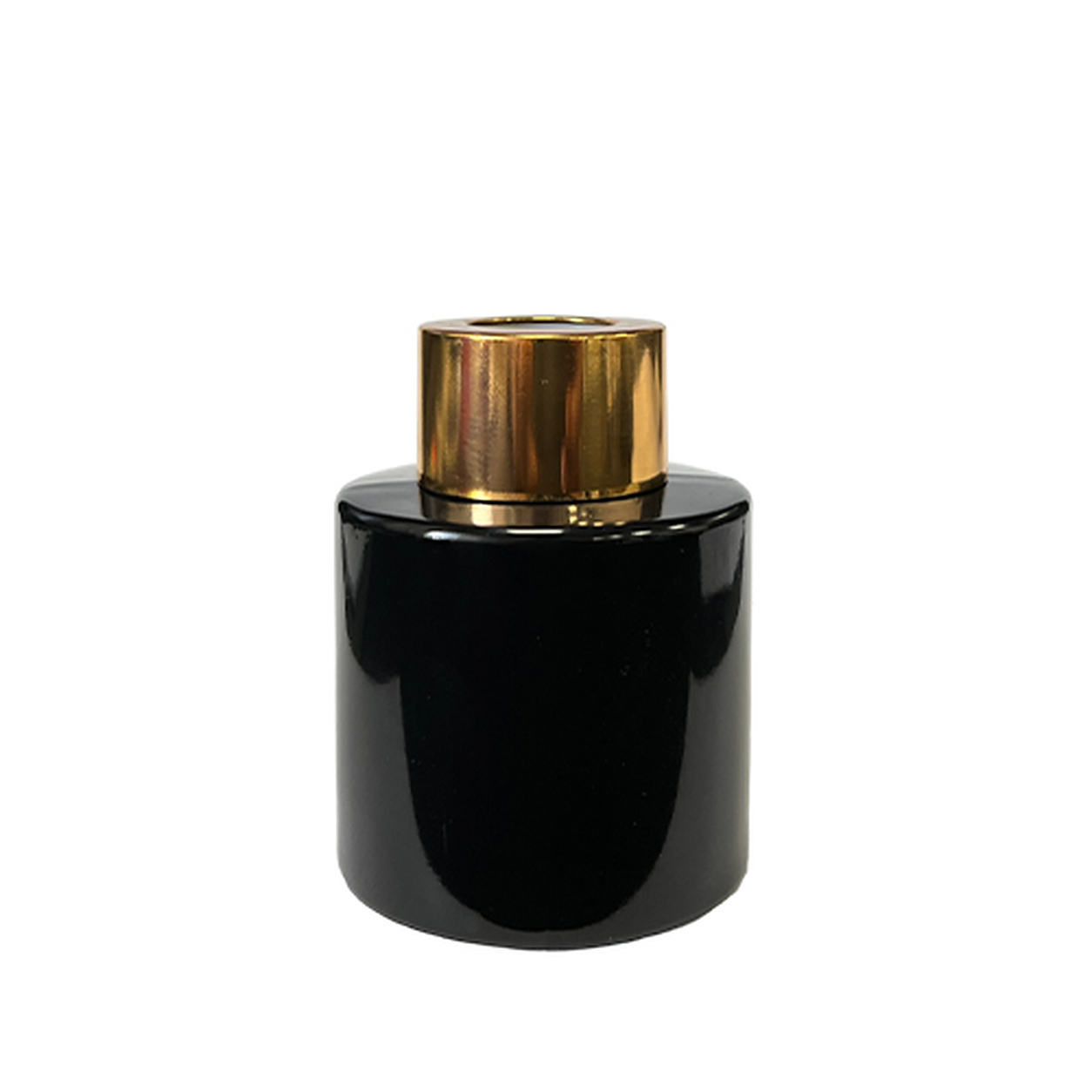 Dyfuzor zapachowy okrągły czarny błysk 50 ml – gold – szkło do dyfuzora, widok produktu