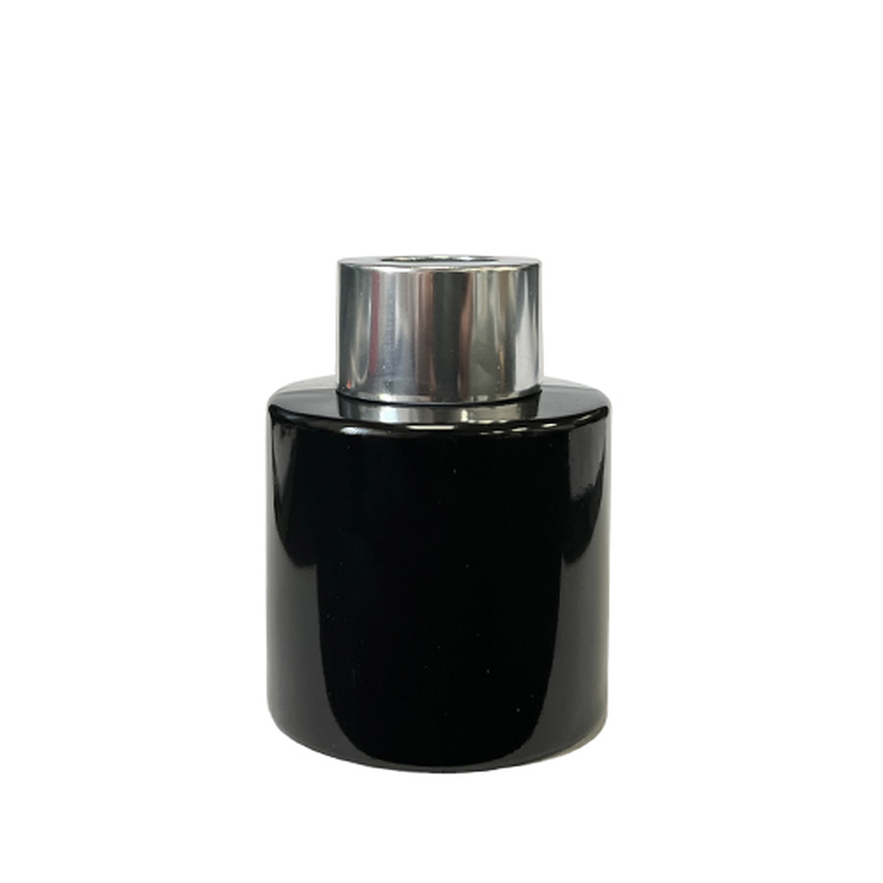Dyfuzor zapachowy okrągły czarny błysk 50 ml – silver – szkło do dyfuzora, widok produktu