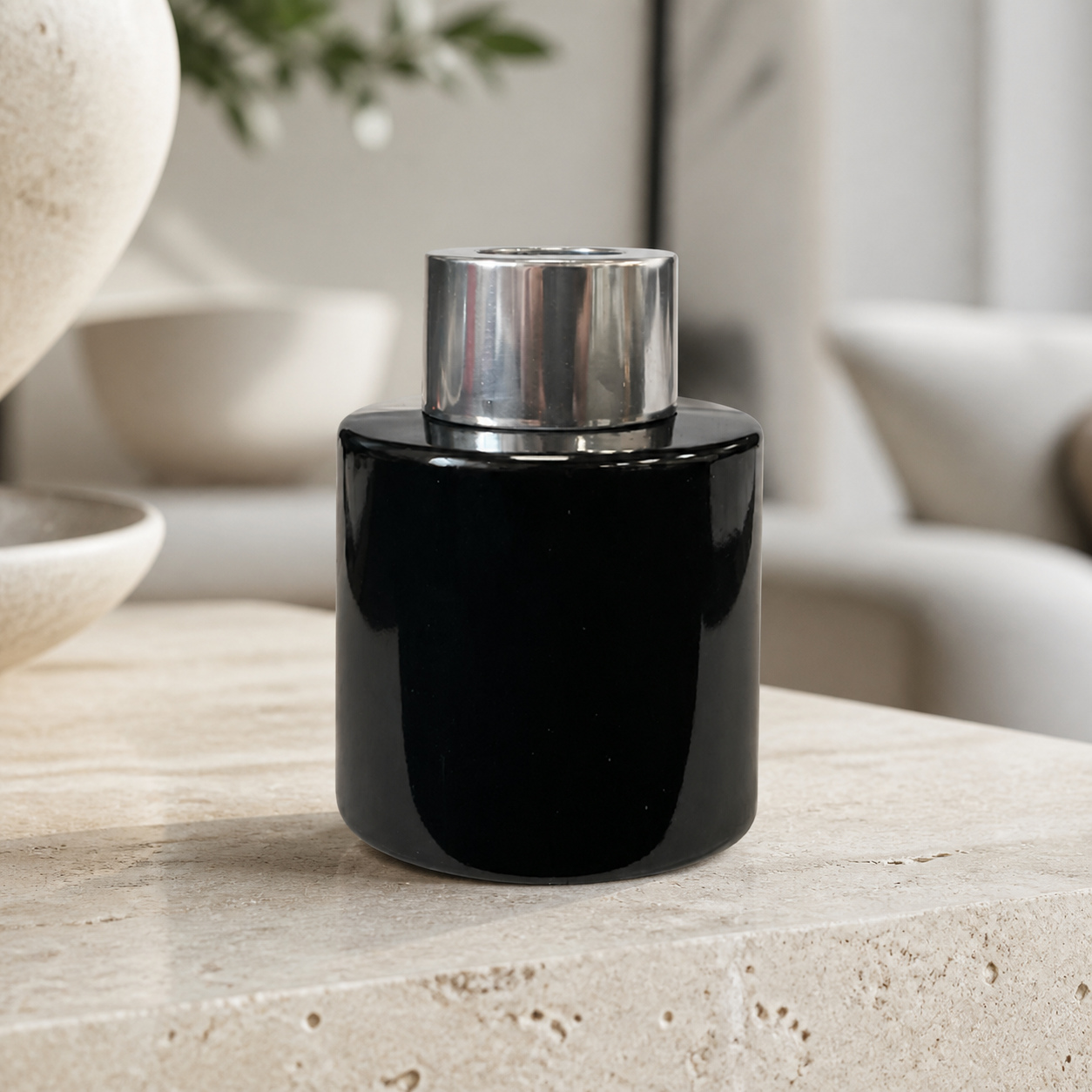 Dyfuzor zapachowy okrągły czarny błysk 50 ml – silver – zdjęcie produktu