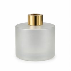 Dyfuzor zapachowy okrągły w efekcie satyny 200 ml – gold – szkło do dyfuzora, widok produktu